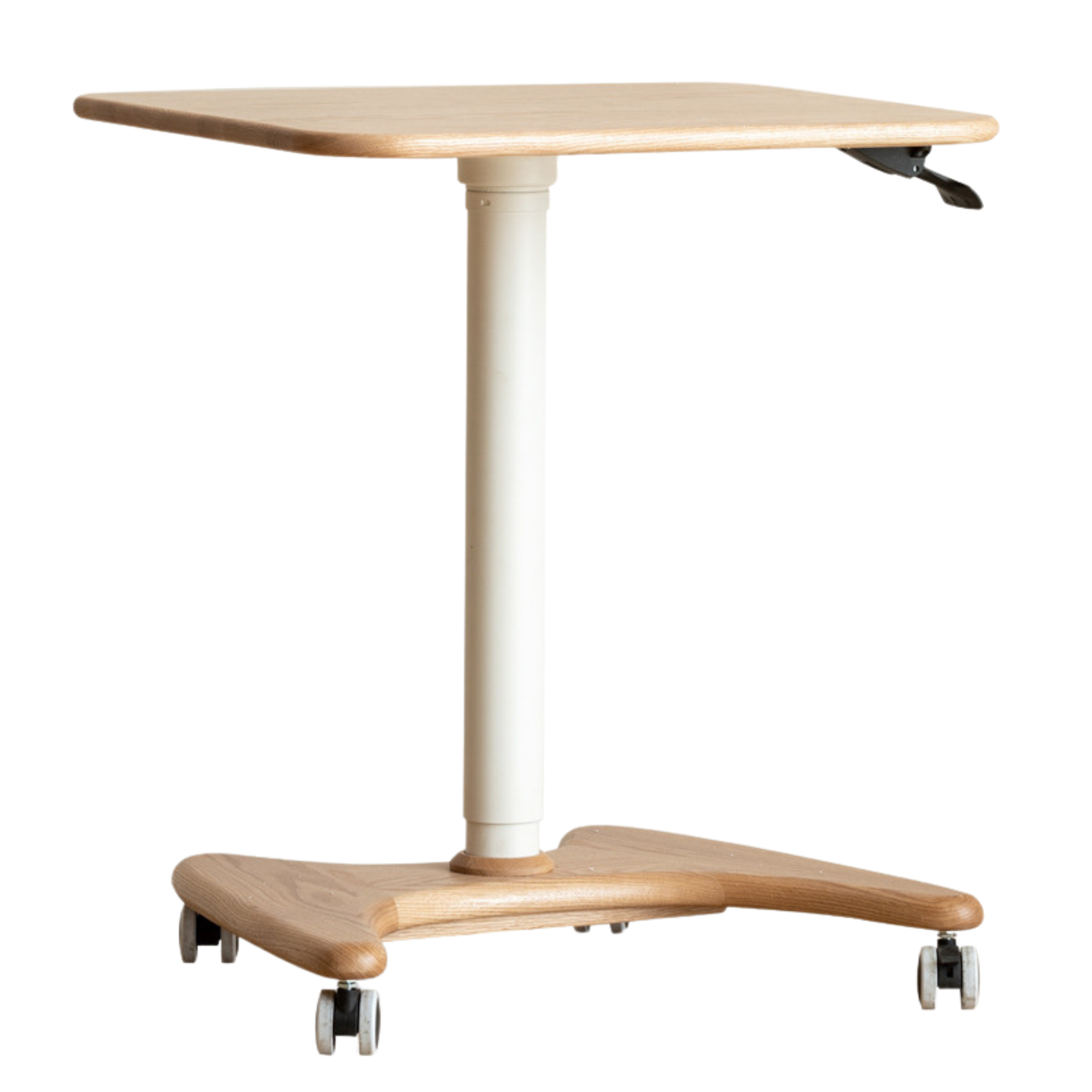 Oak, Ash Solid Wood Standing Desk Lifting Movable Side Table