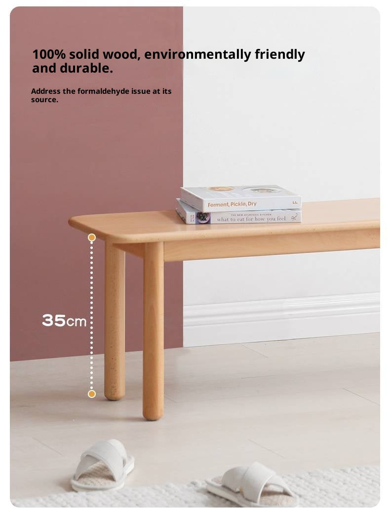 European Beech Wood Modern Long Bench