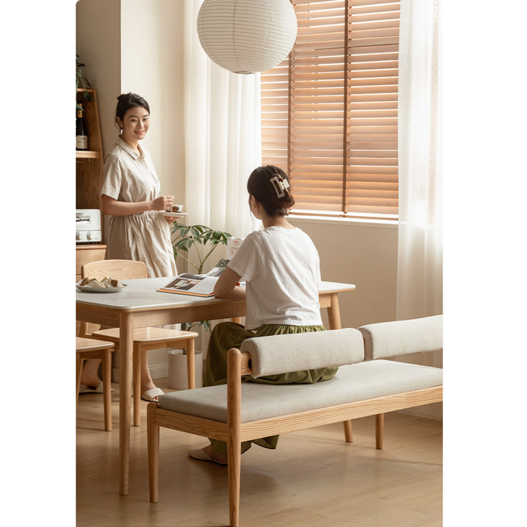 Black Walnut, Oak Solid Wood Soft Bench