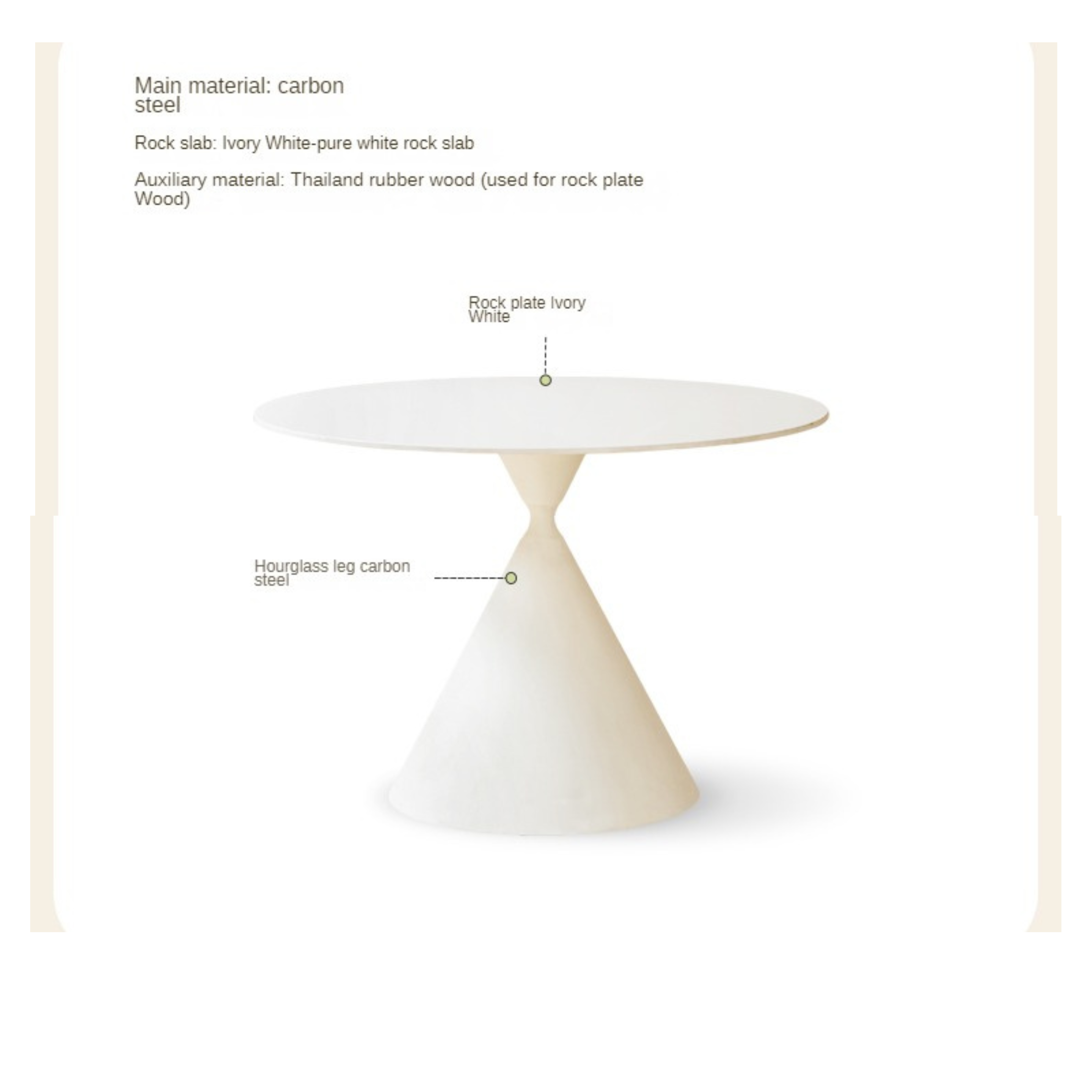 Rock Cream Style Round Table.