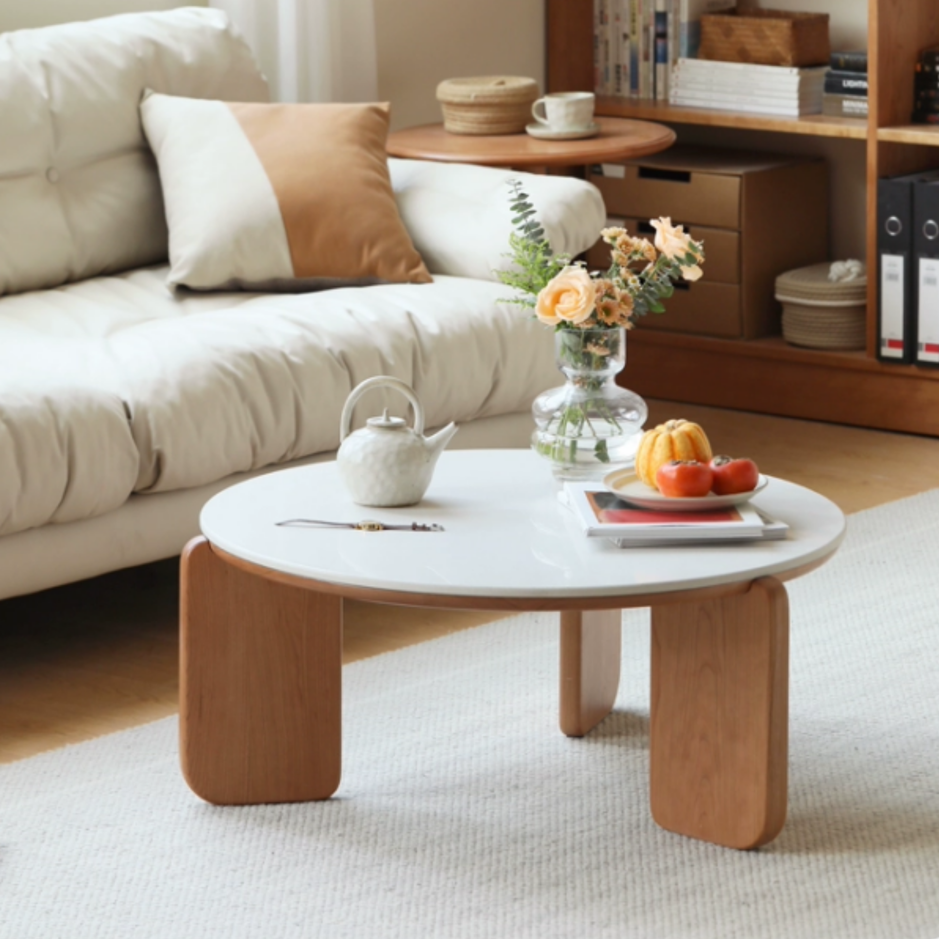 Cherry Solid Wood Slab Coffee Table