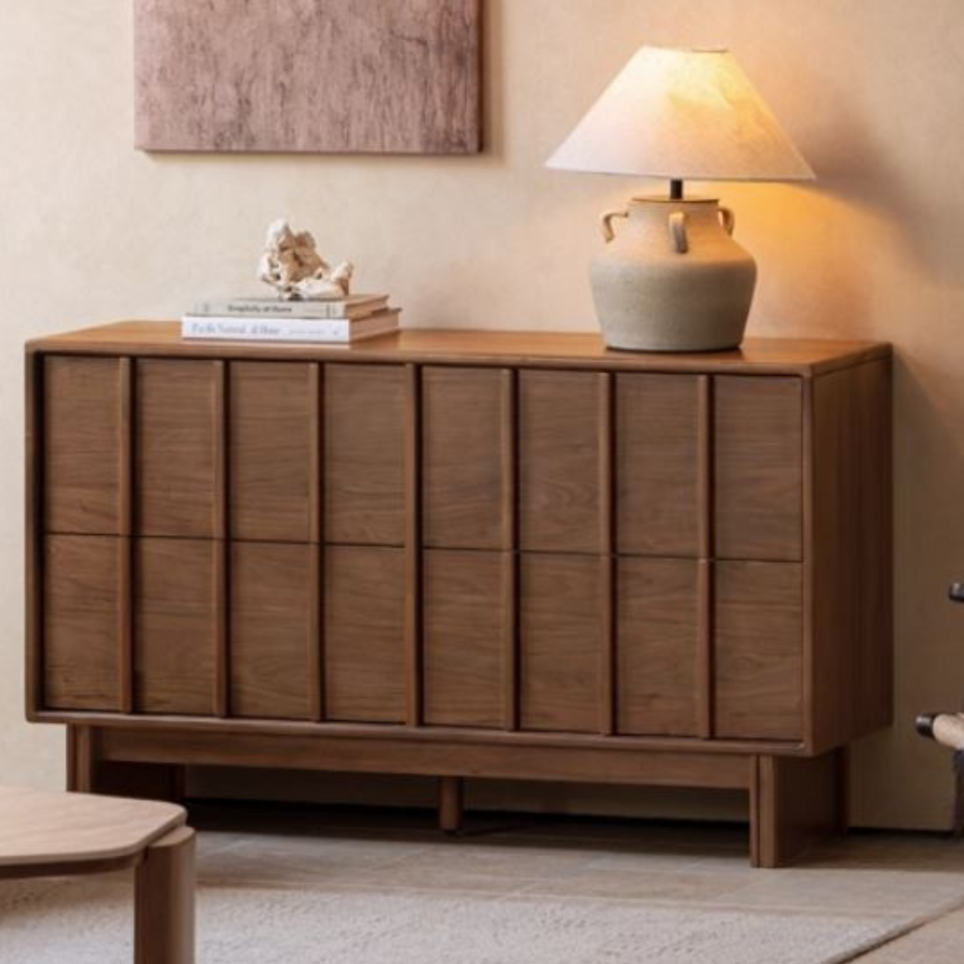 Black Walnut Solid Wood Wabi-Sabi Style Chest Of Drawers