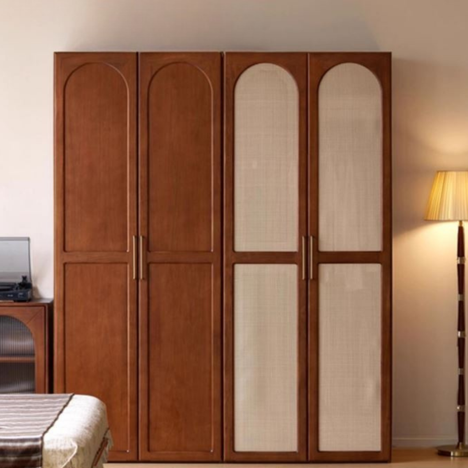 Tulipwood Solid Wood Wardrobe French Vintage