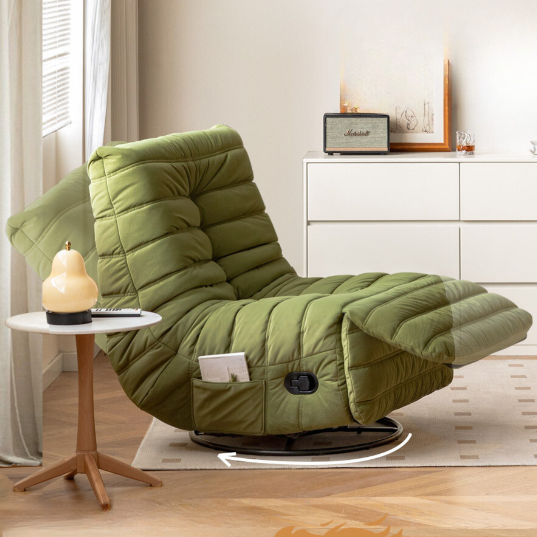 Caterpillar Rotatable Technology Fabric Lazy Chair