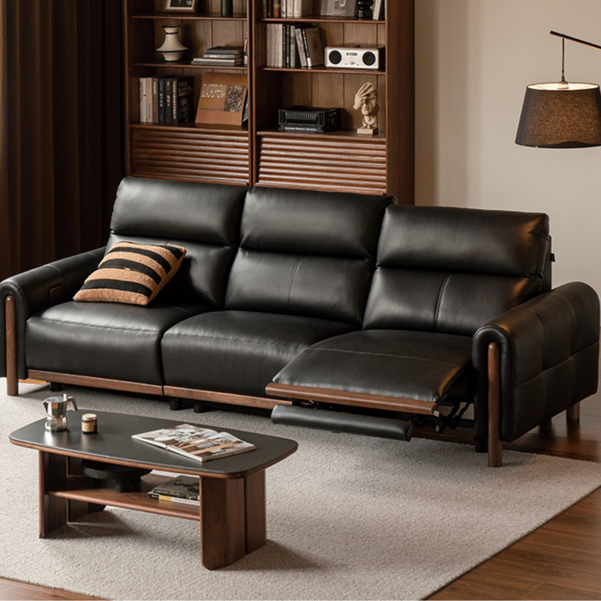 Top Grain Genuine Leather Zero Wall Power Reclining Sofa