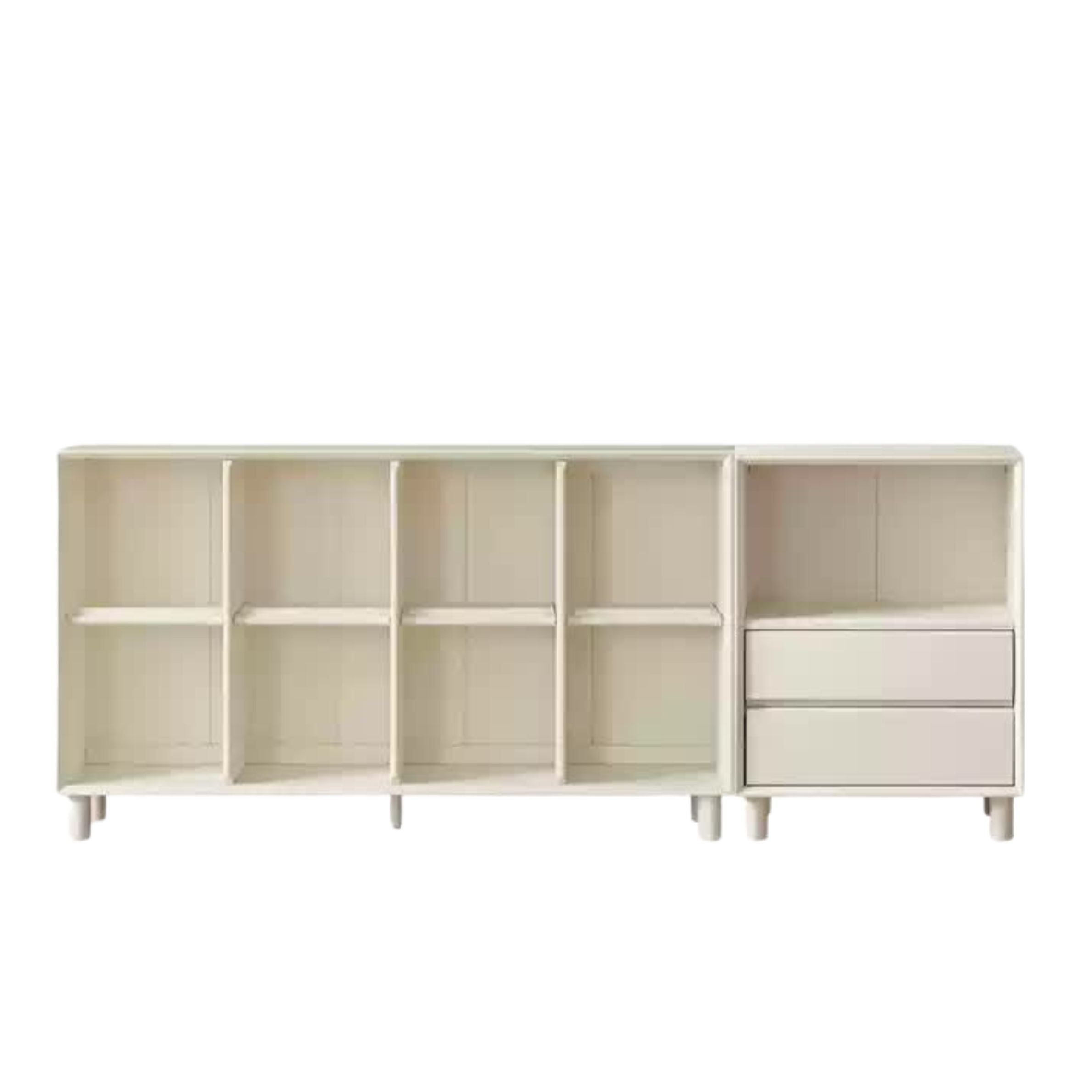 Rubber Solid Wood Cream Style Bookcase.