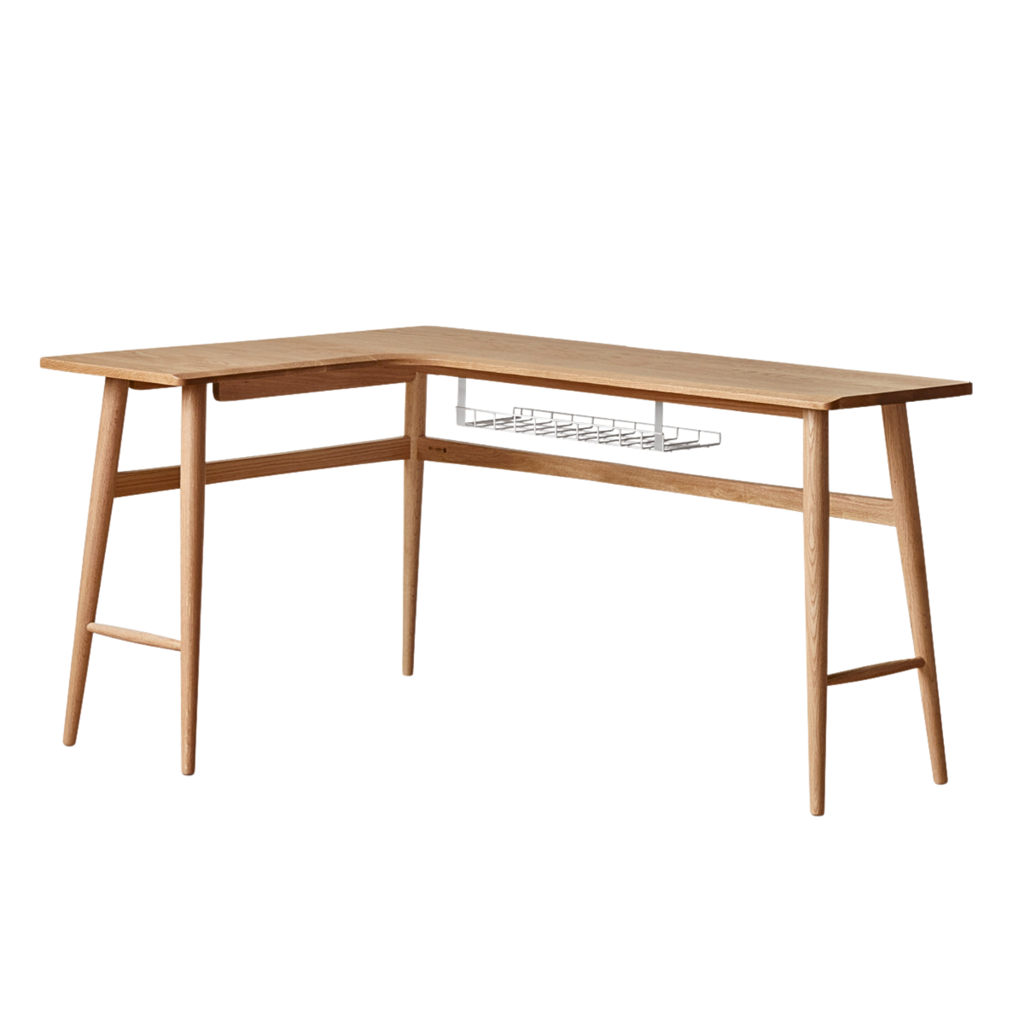 Oak, Rubberwood Solid Wood Corner Table Study Office Desk