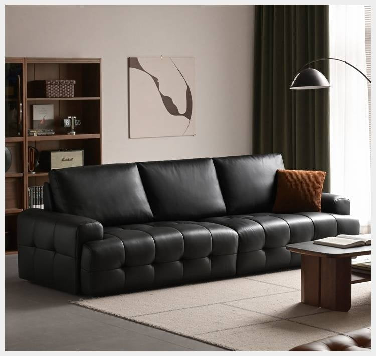 Modern Italian-Style Genuine Leather Sofa
