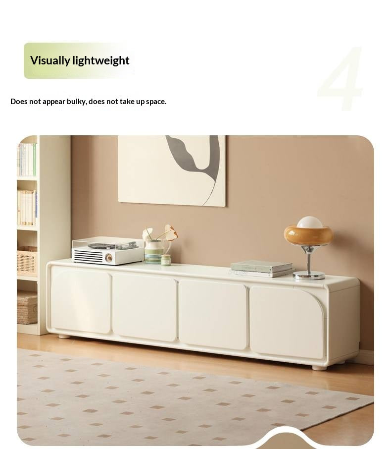 Solid RubberWood TV Cabinet Cream Style Floor Cabinet.