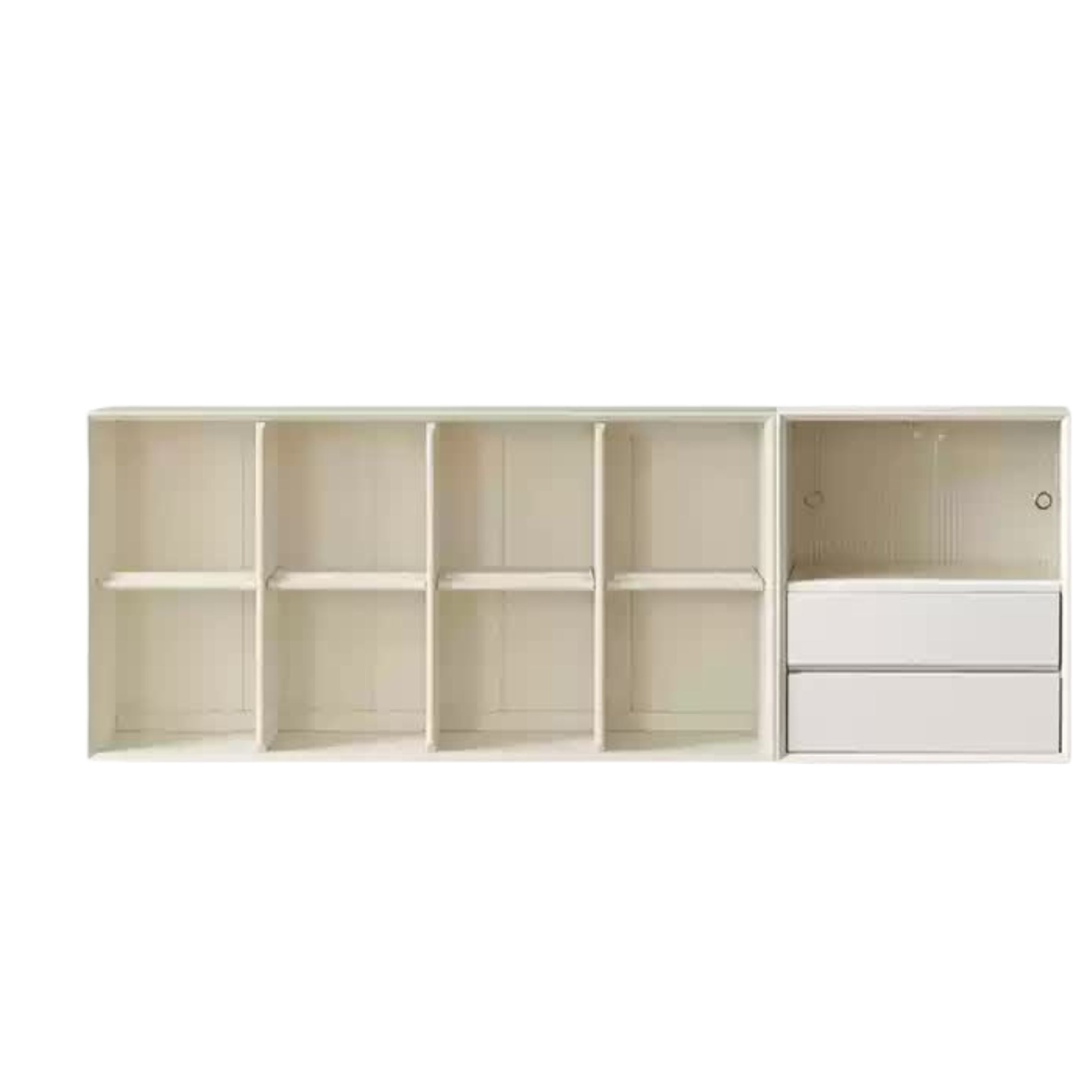 Rubber Solid Wood Cream Style Bookcase.
