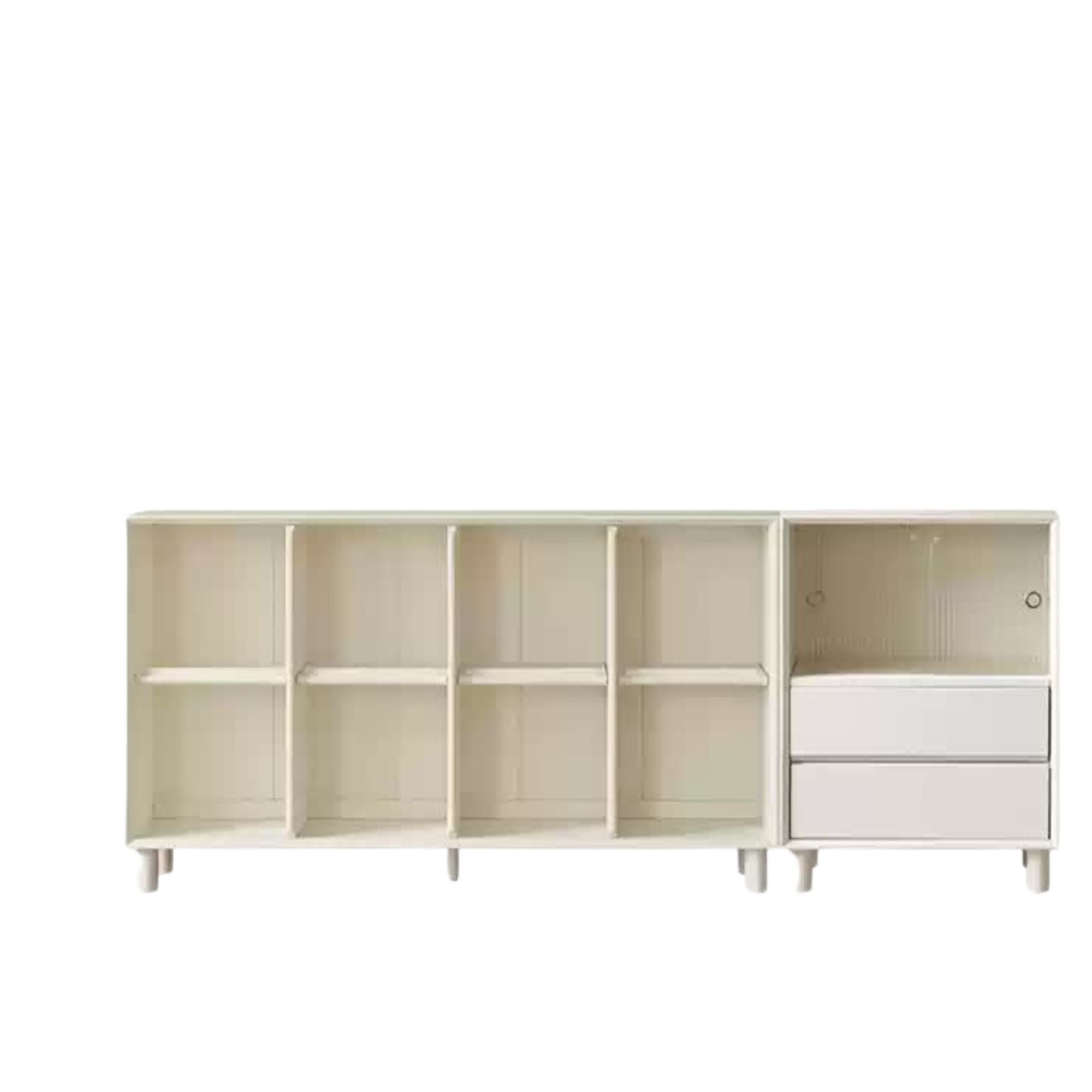 Rubber Solid Wood Cream Style Bookcase.