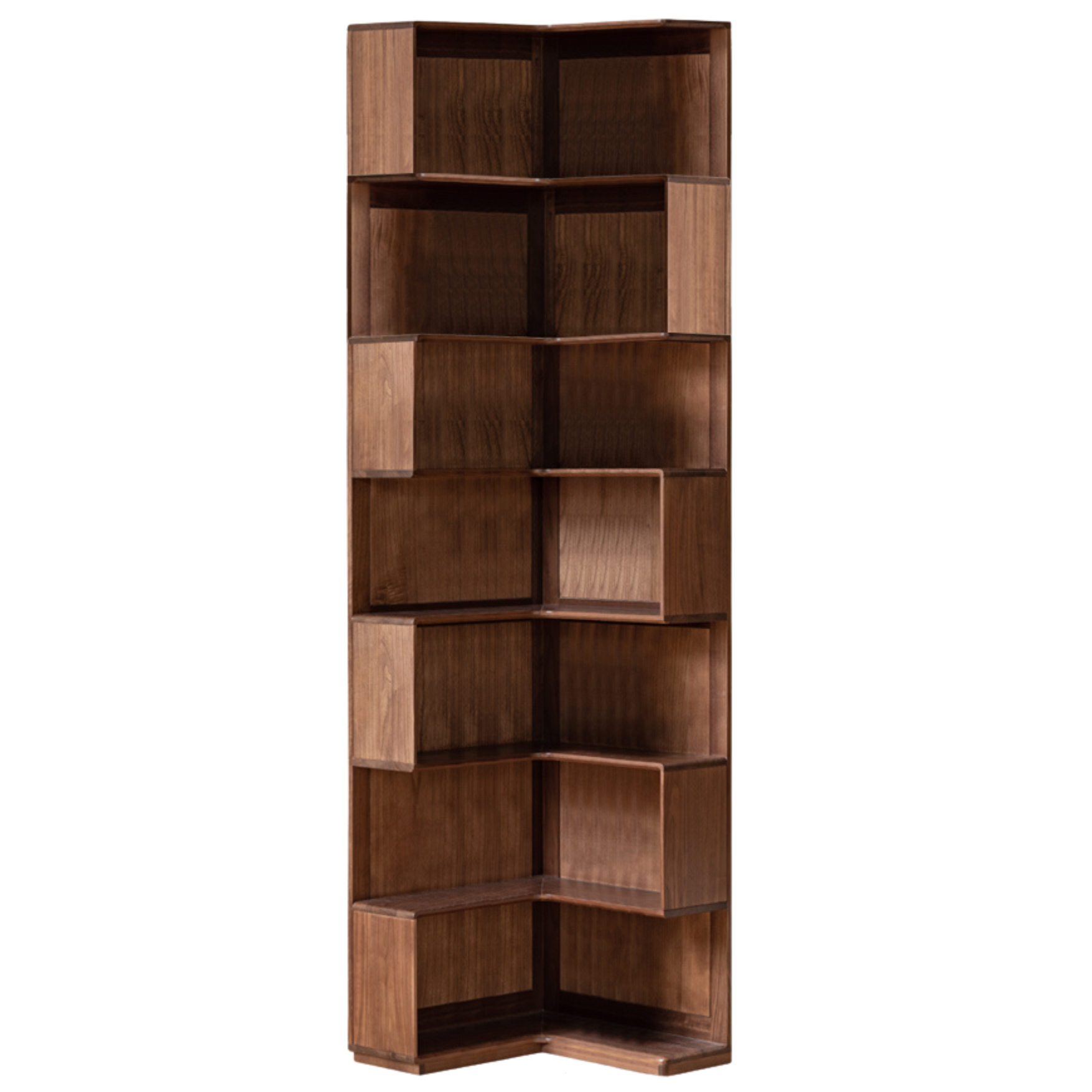 Sandalwood, Black Walnut Solid Wood Corner Storage Bookcase
