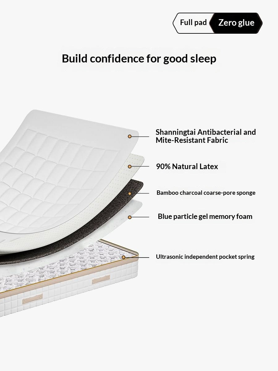 Zero-Glue Adjustable Spring Latex Mattress — Thick and Anti-Mite Support