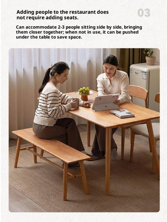 Cherry Solid Wood Bedside Long Bench