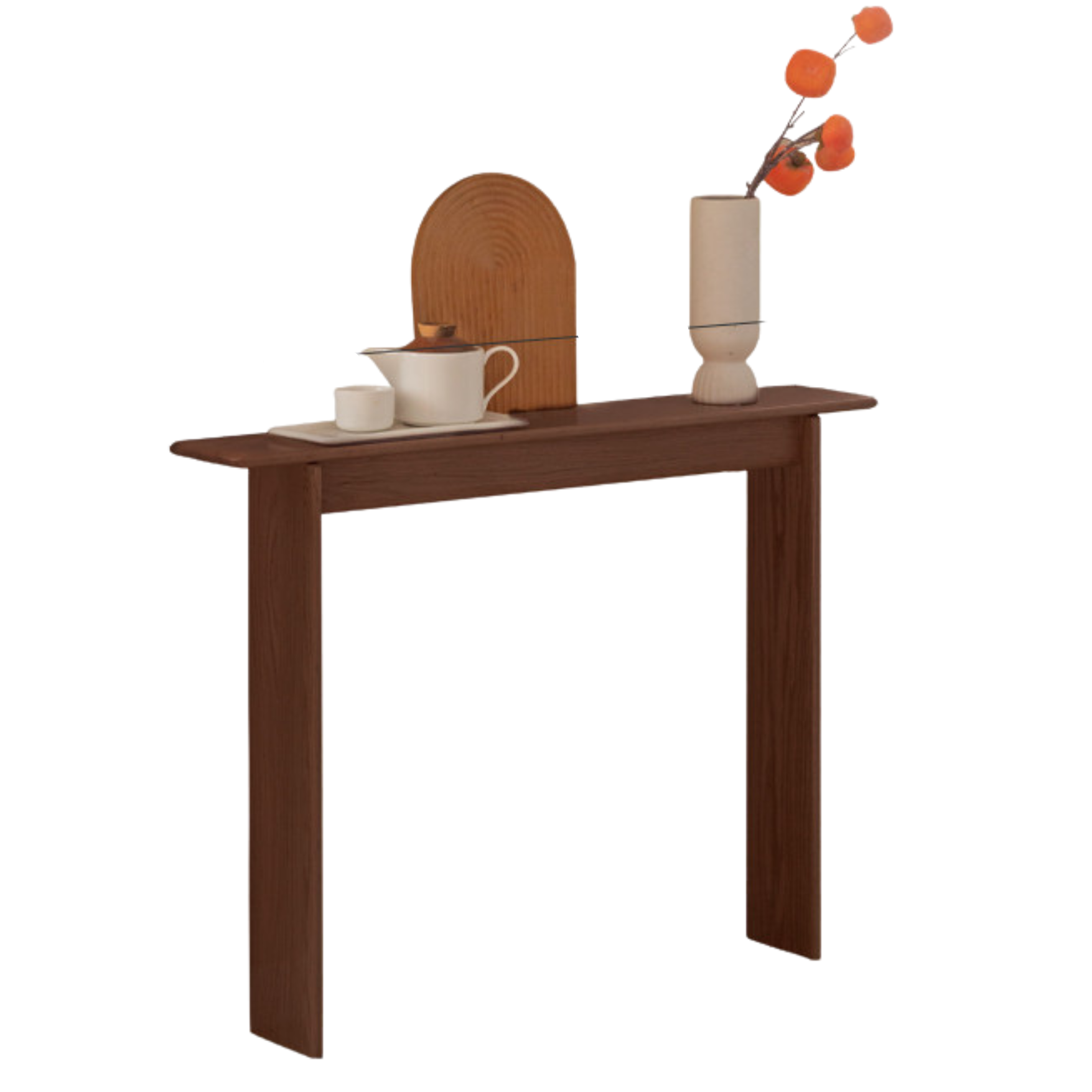 Oak Solid Wood, Solid Rubberwood Entrance Corridor Wall Strip Case Ultra-Narrow Table