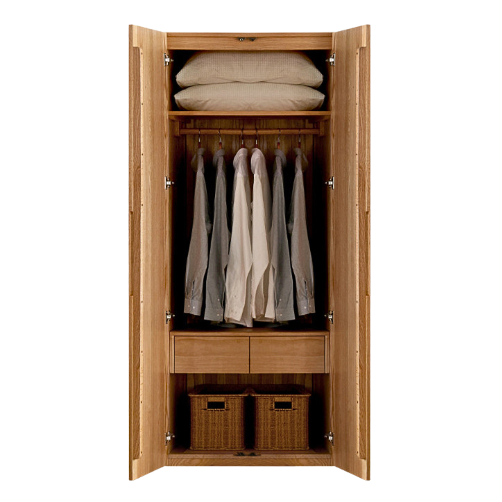 Oak Solid Wood Nordic Wardrobe.
