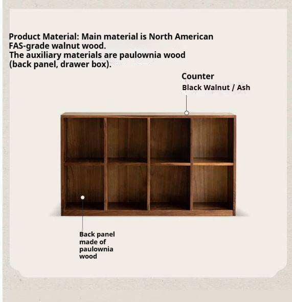 Black Walnut, Ash Solid Wood Floor Bookcase Rack
