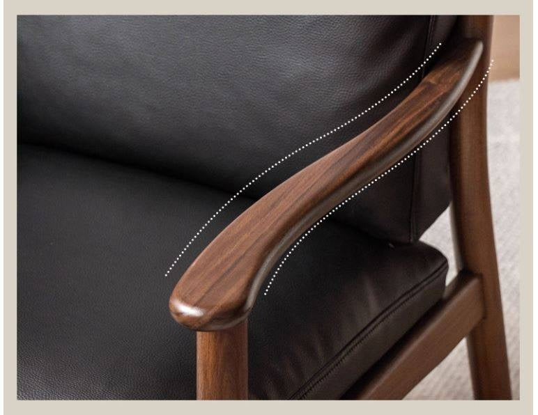 Black Walnut Solid Wood Light Luxury Style Soft Armchair