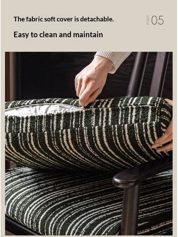 Black Walnut Solid Wood Light Luxury Style Soft Armchair