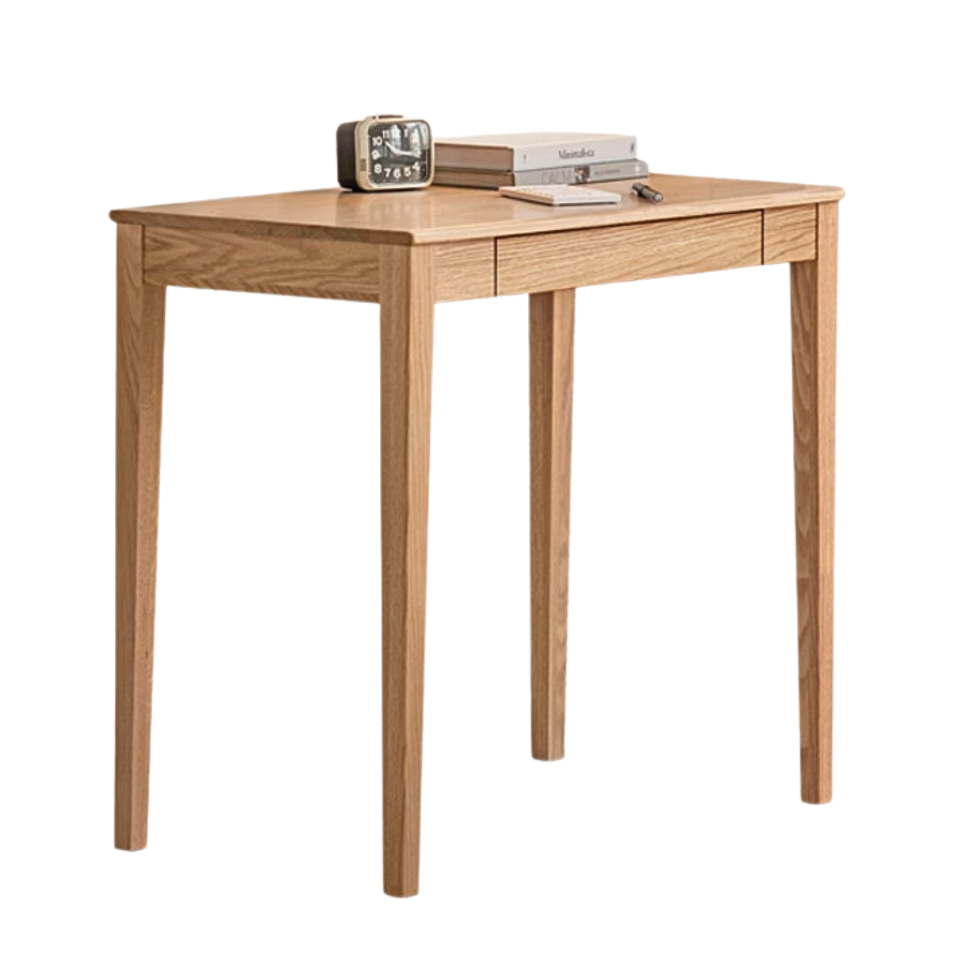 Solid Rubberwood, Oak Solid Wood Small Desk