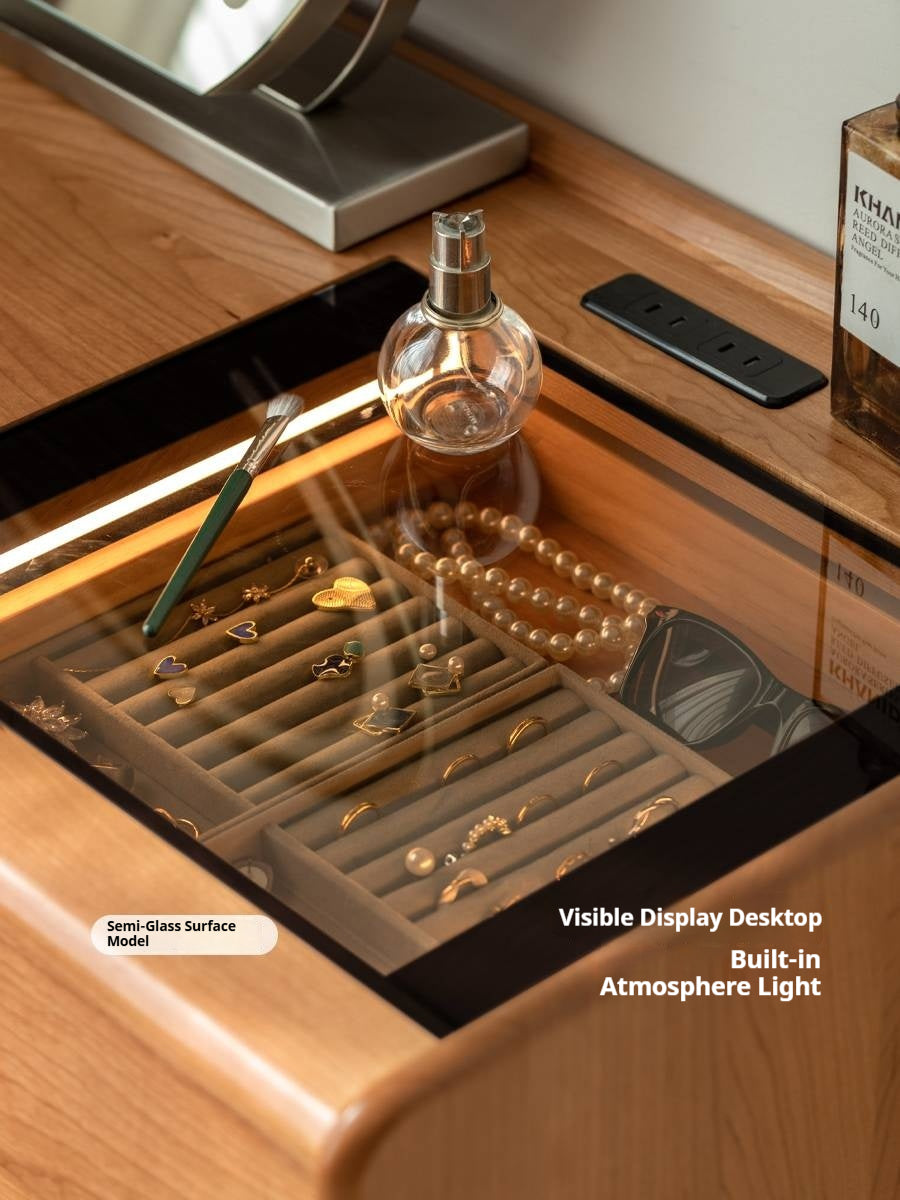 Cherry Solid Wood Retro Style Vanity Table.