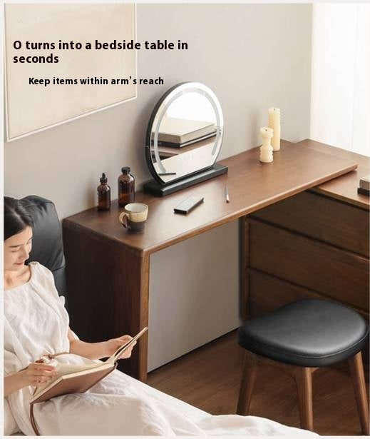 Black Walnut, Sandalwood Solid Wood Light Luxury Vanity Table.