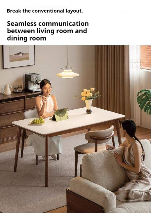 Beech Solid Wood Rock Board Dining Table