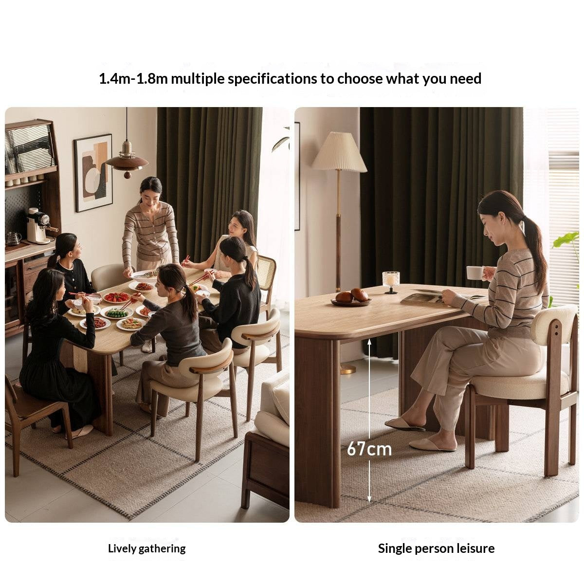 Black Walnut Solid Wood Vintage Style Slab Dining Table