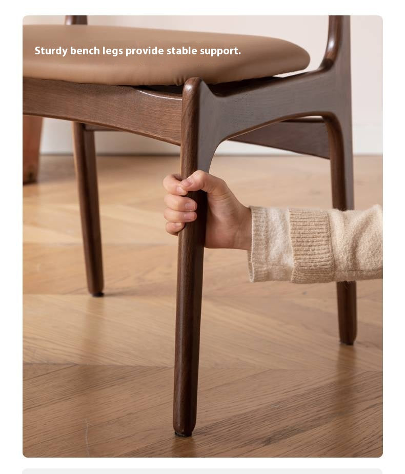 Black Walnut, Sandalwood Solid Wood Modern Dining Chair