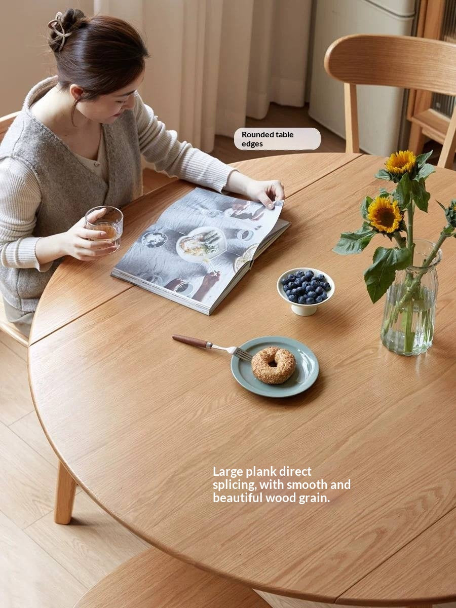 Oak Solid Wood Folding Dining Table