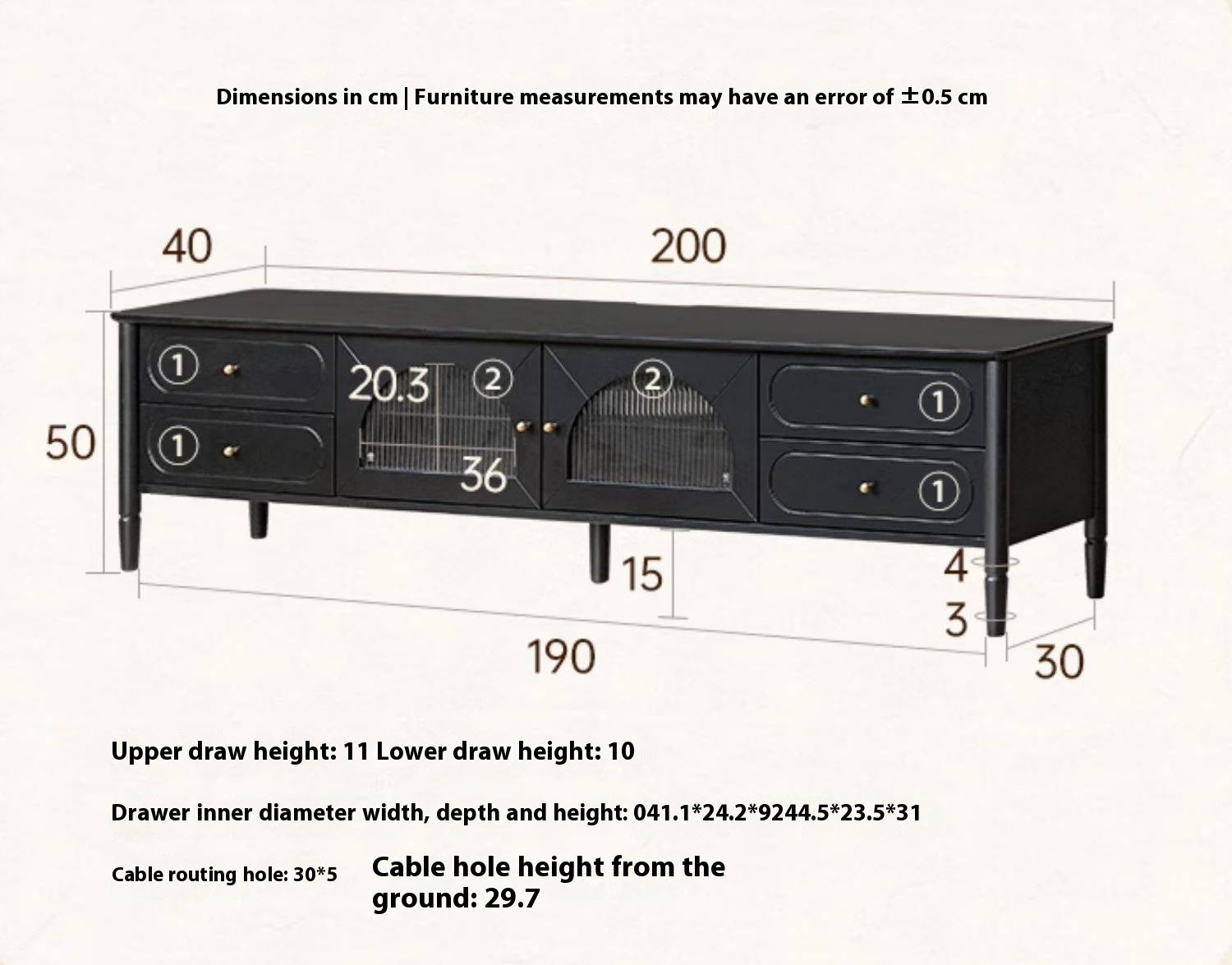 Solid Rubberwood, Oak Solid Wood Scandinavian TV Stand