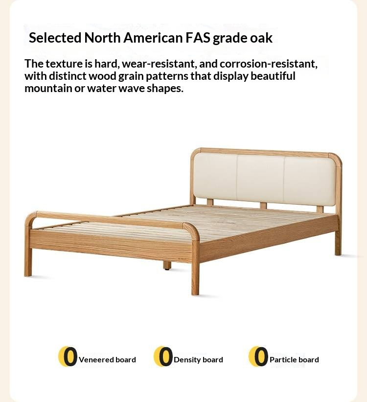 Oak, Beech Solid Wood Children's Princess Bed — Upholstered Genuine, Organic Leather Bed