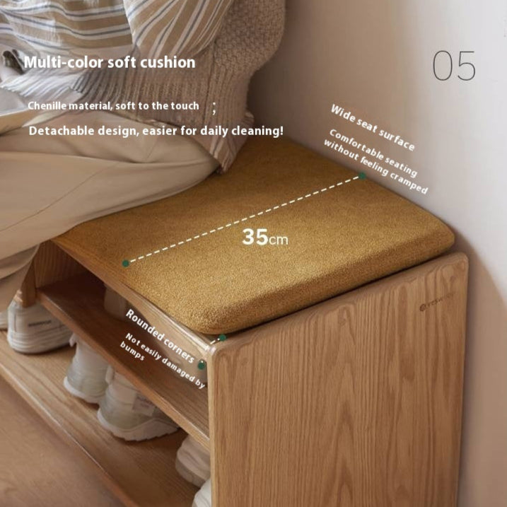 Oak Solid Wood Shoe Changing Stool