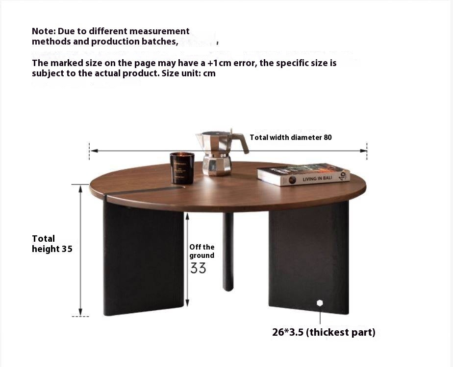 Black Walnut Solid Wood Italian Light Luxury Coffee Table