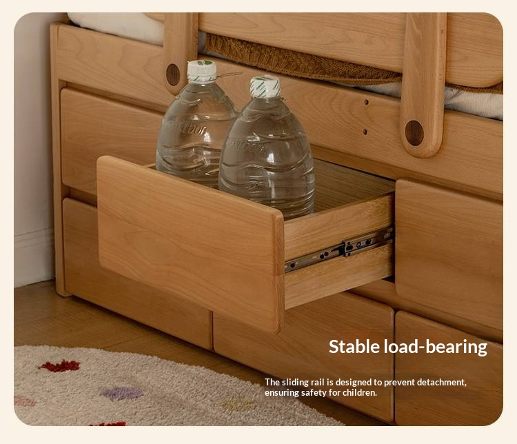 Beech Solid Wood Children's Night Light Storage Loft Bed