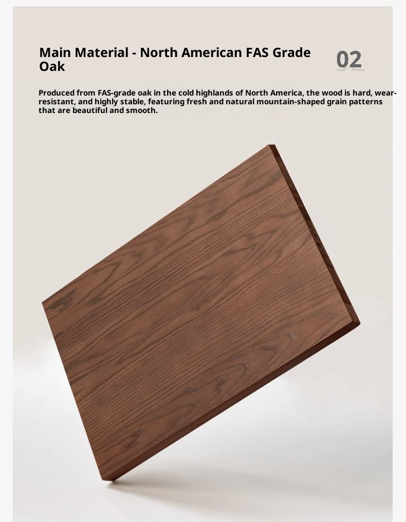 Oak Solid Wood Two-Drawer Coffee Table Walnut Color