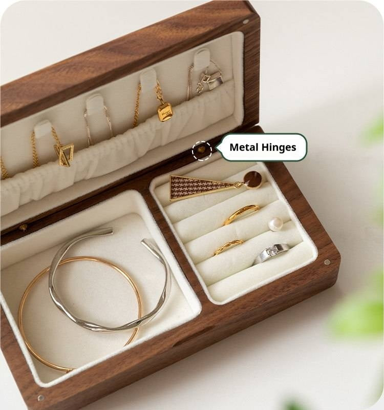 Black Walnut, Cherry Solid Wood Jewelry Box