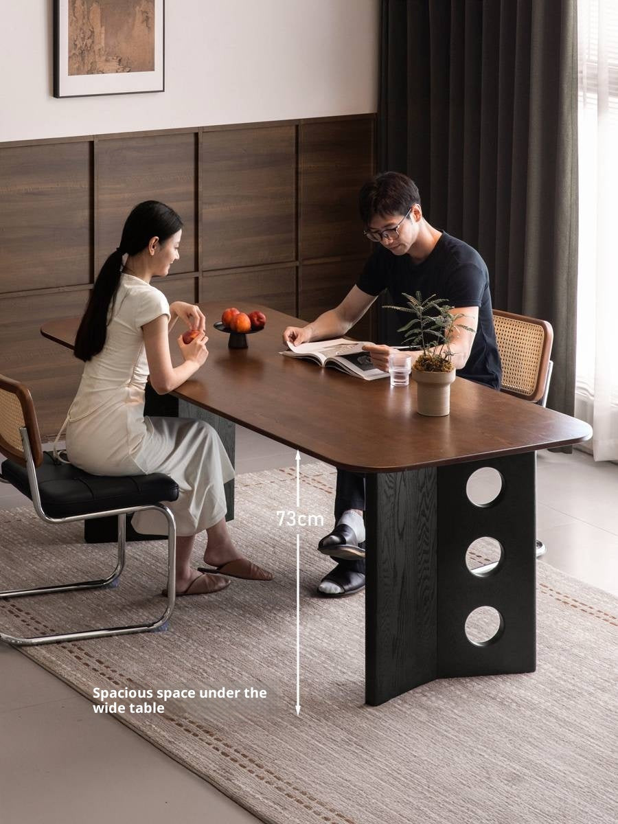 Black Walnut, Ash Solid Wood Retrо Dining Table
