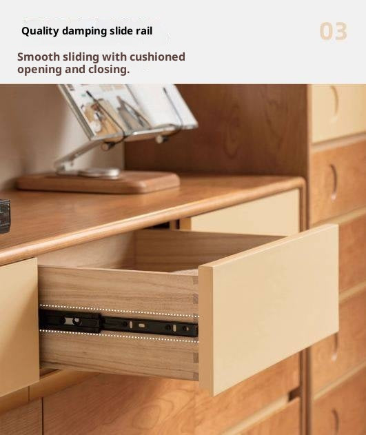 Cherry, Poplar Solid Wood Modern Minimalist Chest of Drawers