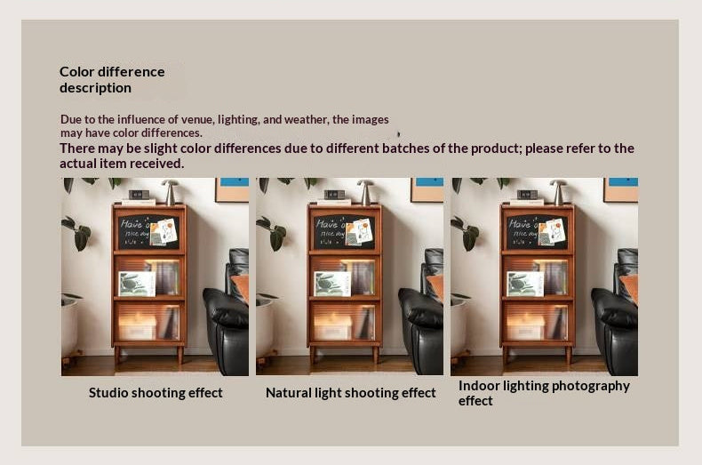 Poplar Solid Wood Vintage Style Flip Door Bookcase