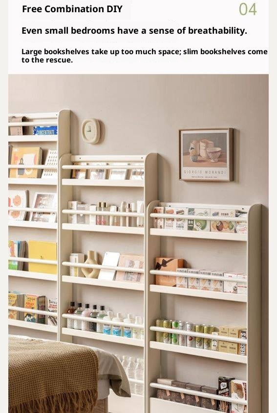 Solid RubberWood Cream Style Corner Bookshelf