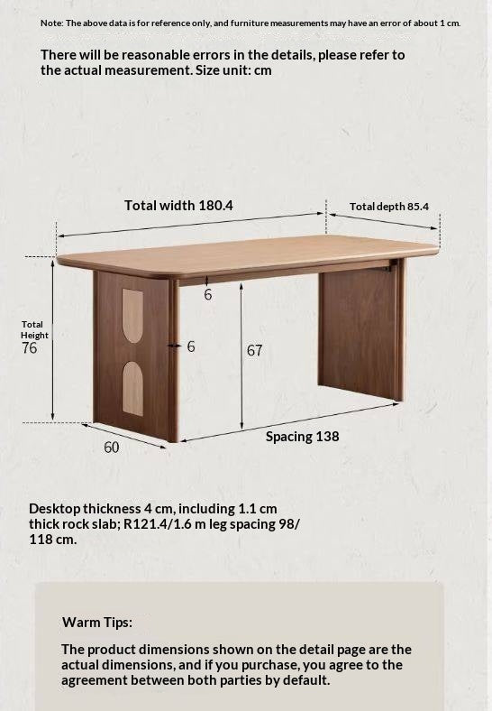 Black Walnut Solid Wood Vintage Style Slab Dining Table