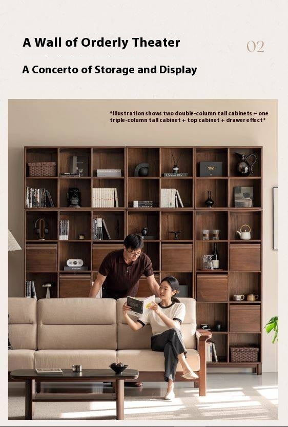 Sandalwood Solid Wood Combination Bookshelf