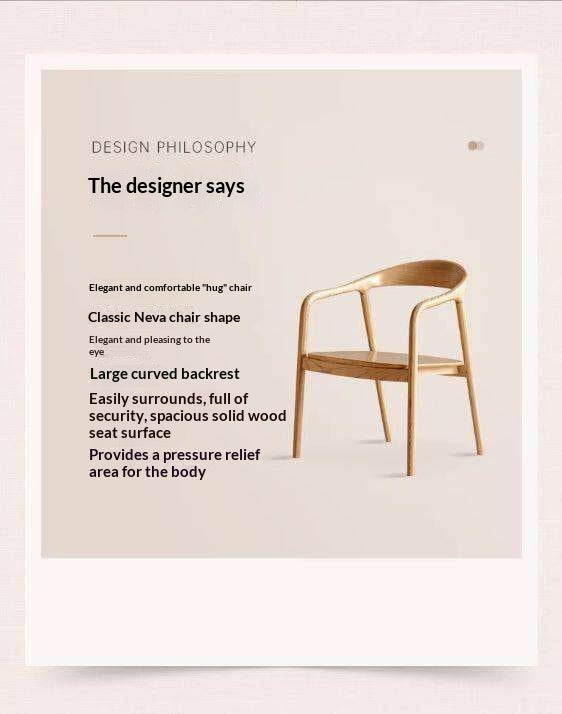 Ash, White Ash, Black Walnut Solid Wood Armchair, Scandinavian Modern Curved Back Accent Chair