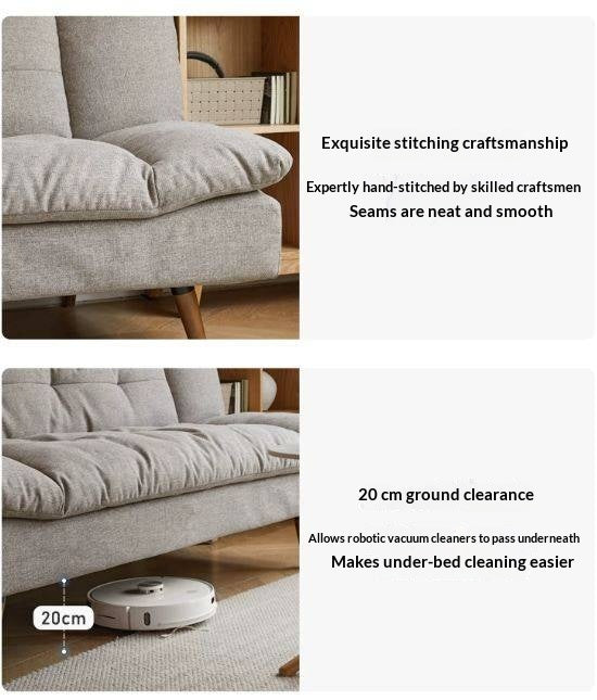 Linen Tufted Convertible Sofa Bed with Splayed Wood Legs