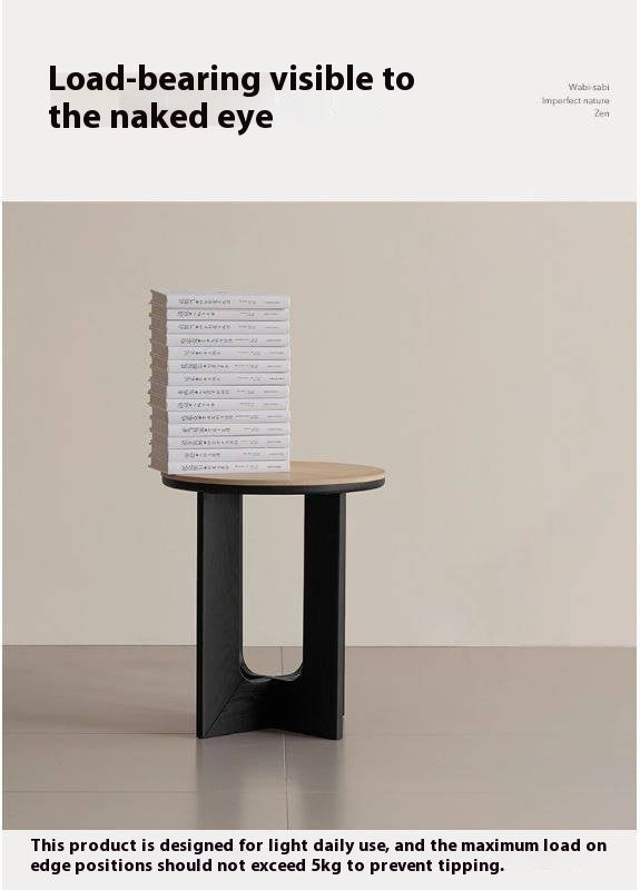 Black Walnut, Poplar Solid Wood Wabi-Sabi Style Rock Board Side Table