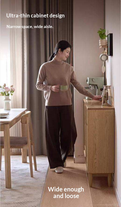 Oak Solid Wood Ultra-Thin Sideboard