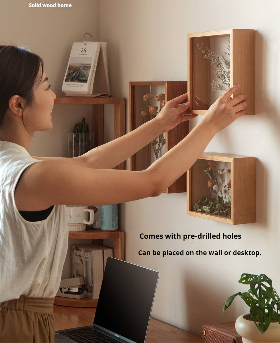 Beech, Sapele Solid Wood Nordic Hollow Photo Frame