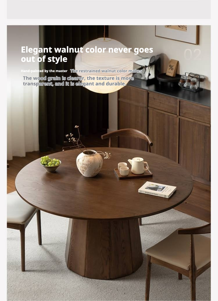 Ash, Black Walnut Solid Wood Modern Large Dining Table