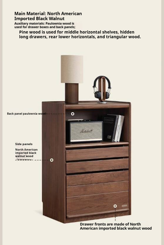 Black Walnut Solid Wood Side Cabinet.